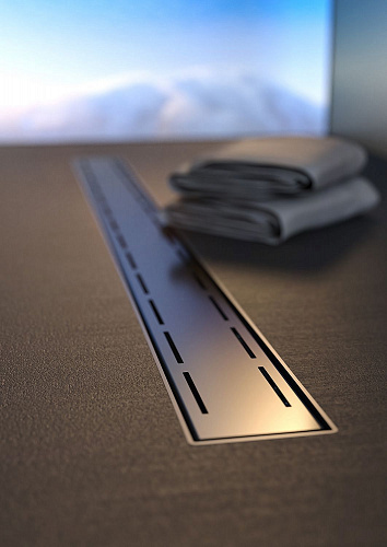 Душевой трап-лоток MCH Chudej нижний слив Ø40, рамка нерж, 750мм LINE серебро глянц