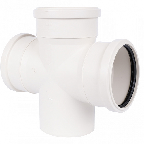 ПВХ Крестовина одноплоскостная SINIKON КОМФОРТ ПЛЮС белая Ø110х110х110х110х90°