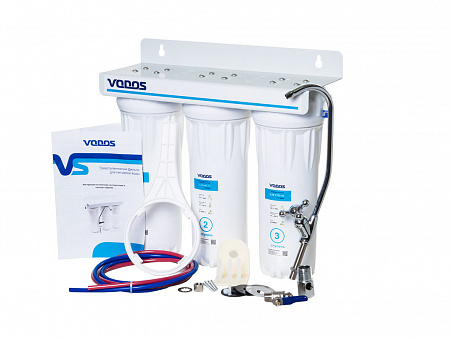 Установка для подготовки питьевой воды 3-х ступени. VODOS TRIO PR303