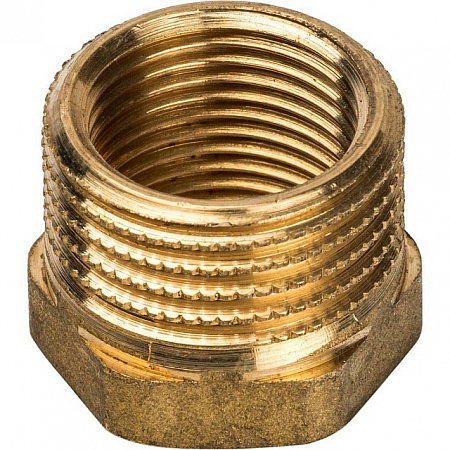 Футорка резьбовая латунная STOUT без покрытия 1/2&quot;x3/8&quot; ВН