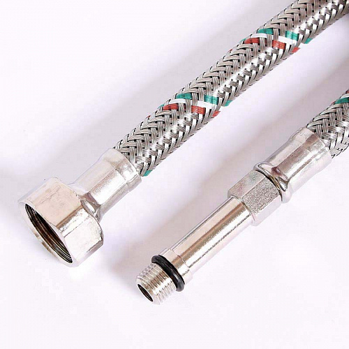 Гибкая подводка для смесителя UNI-FITT МL10х1 - 1/2&amp;quot;, 80 см, удл. штуцер, DN 8, оплётка из нерж. ста