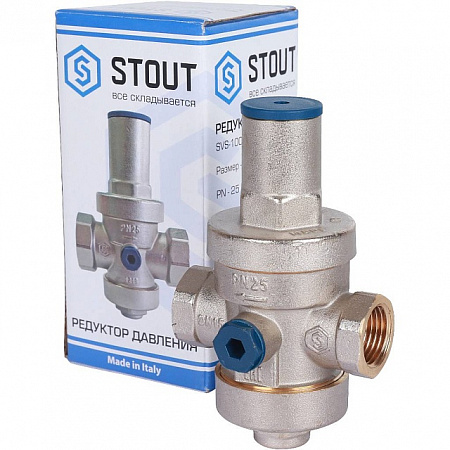 Редуктор давления STOUT 1/2&quot; вн/вн PN25 с выходом под манометр