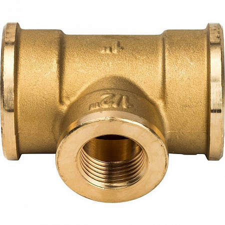 Тройник переходной латунный STOUT без покрытия 1&quot;x1/2&quot;x1&quot; В