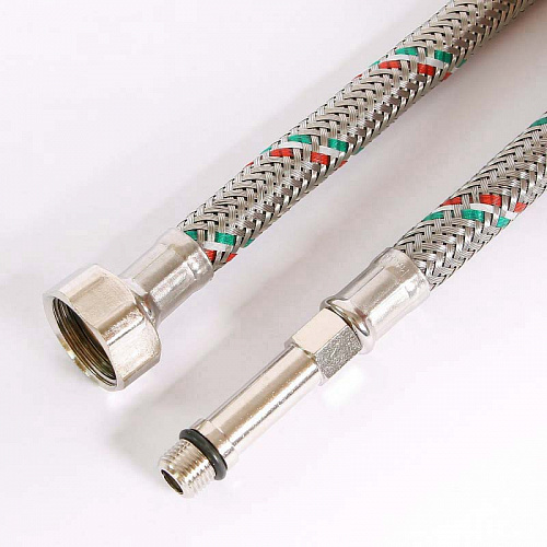 Гибкая подводка для смесителя UNI-FITT МL10х1 - 1/2&amp;quot;, 40 см, удл. штуцер, DN 8, оплётка из нерж. ста