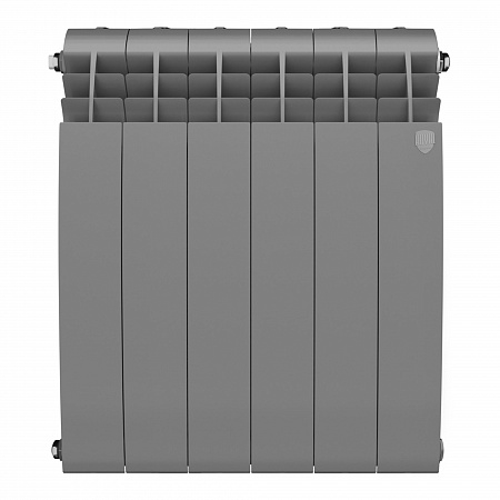 Радиатор биметаллический ROYAL THERMO BILINER SILVER SATIN 500x6 секций, серый (НС-1176318)
