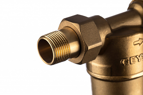 Фильтр промывной ГЕЙЗЕР БАСТИОН 121 Ø60 никель 3/4&amp;quot; АМ-АМ, 90 мкм, латунная колба