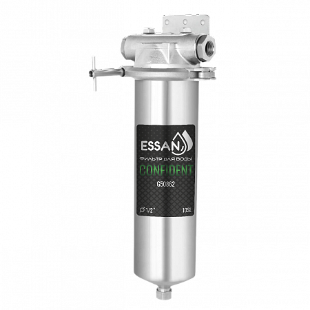 Корпус-колба фильтра из нержавейки ESSAN CONFIDENT горячая и холодная вода 10SL, 1/2&quot; В (8)