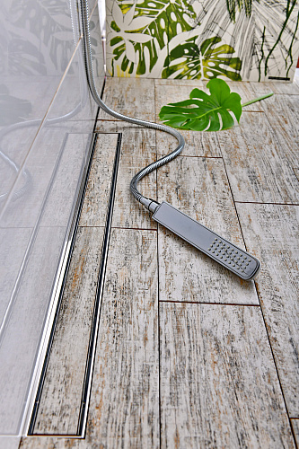 Душевой трап-лоток из нерж. стали MCH с поворотным сифоном на 360°, сливом Ø50, 700 мм (CHN7003)