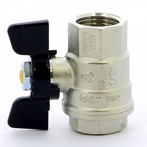 Кран шаровой BUGATTI OREGON 302 бабочка 1/2&amp;quot; ВВ, полнопроходной