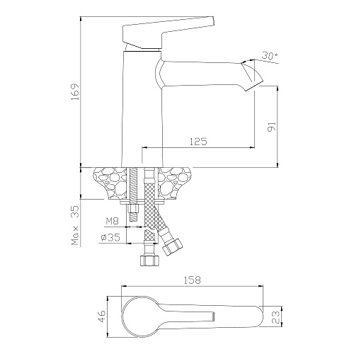 Смеситель для раковины OLIVE'S ALBA 15100AL хром, латунь, упак (10 шт)