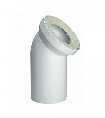 PU.110045.W.R Sinikon СТАНДАРТ Патрубок для унитаза ПП D 110*45° (белое кольцо)