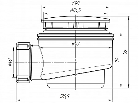 Сифон для душевого поддона АНИПЛАСТ E510C 11/2&quot;x60 хром