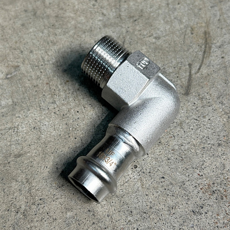 НП Угол резьбовой пресс из нержавейки UNI-FITT фитинг Ø18x3/4&quot; Н