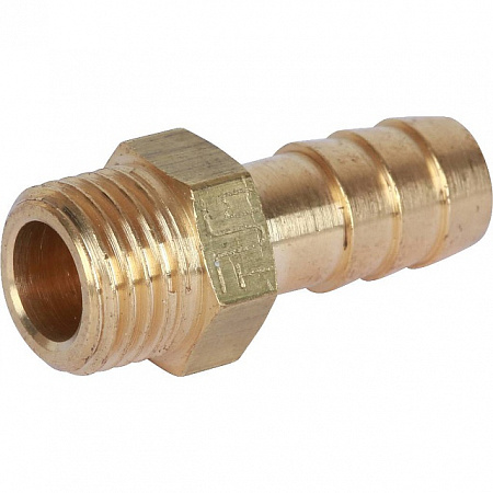 Штуцер резьбовой латунный STOUT без покрытия 1/4&quot;x10мм Н