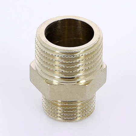 Ниппель переходной резьбовой латунный UNI-FITT никель 1/2&quot;х3/8&quot;