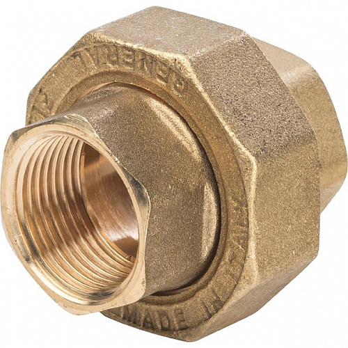 Американка ПРЯМАЯ резьбовая латунная (без прокладки) STOUT без покрытия 3/4&amp;quot; В