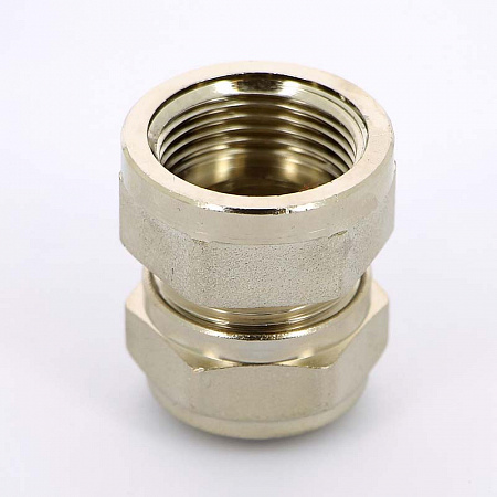 Муфта обжимная латунная UNI-FITT никель Ø20х3/4&quot; В