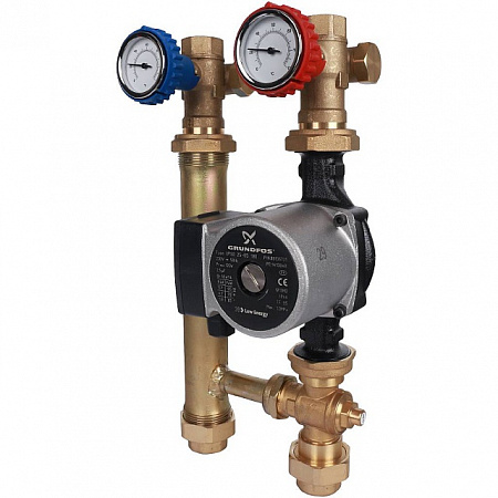 ГБМ Насосная группа STOUT для твердотопливных котлов, с насосом GRUNDFOS UPSO25-65 DN25 (1&quot;)
