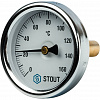 Термометр биметаллический погружной STOUT Ø63-1/2&amp;quot;, гильза 50 мм, +120°C