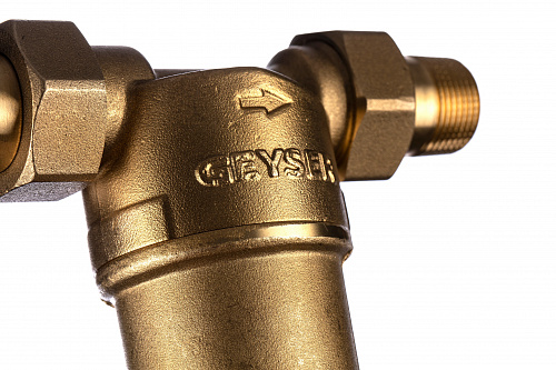 Фильтр промывной ГЕЙЗЕР БАСТИОН 121 Ø60 никель 3/4&amp;quot; АМ-АМ, 90 мкм, латунная колба