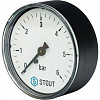 Манометр аксиальный STOUT Ø63-1/4&amp;quot;, 6 бар, горизонтальное подключение