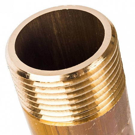 Сгон резьбовой латунный STOUT без покрытия 3/4&quot;x150мм