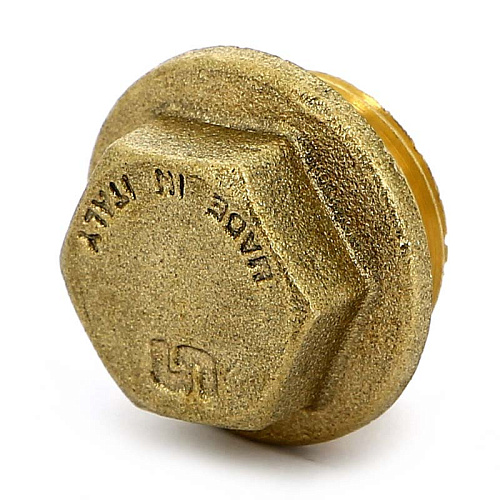 Заглушка резьбовая латунная UNI-FITT без покрытия 1/2&amp;quot; В