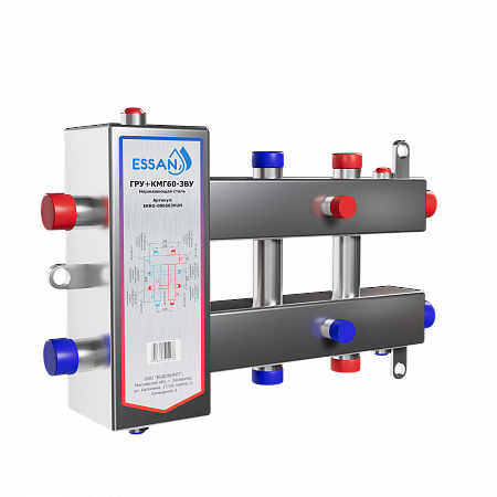 Коллектор котловой с гидрострелкой ESSAN ГРУ+КМГ 60-3ВУ НЕРЖАВЕЮЩАЯ СТАЛЬ с 3-мя кронштейнами