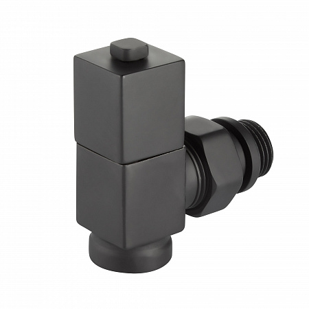 Набор дизайн-вентилей Royal Thermo CUBE, угловой (черный) 1/2&quot; (НС-1422578)