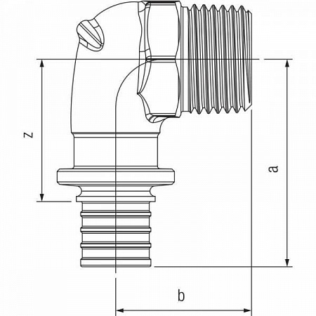 СА Угол резьбовой аксиальный REHAU RAUTITAN RX+ латунный Ø20х3/4&quot; Н (13660901001/11375451001)