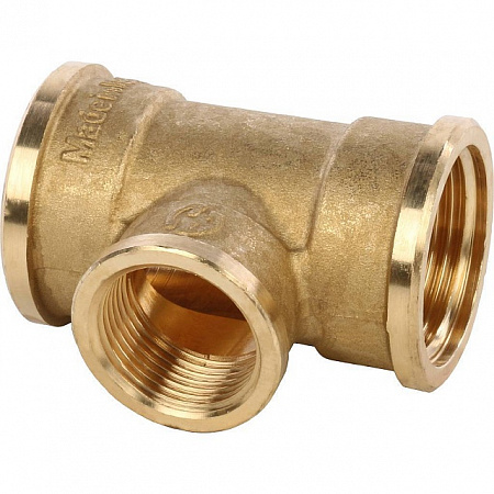 Тройник переходной латунный STOUT без покрытия 1&quot;x3/4&quot;x1&quot; В