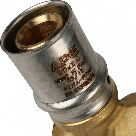 МП Угол резьбовой с креплением пресс для металлопласта STOUT Ø20х1/2&quot;, короткий