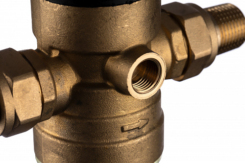 Фильтр промывной с редуктором ГЕЙЗЕР БАСТИОН Ø52,5 без покрытия 1/2&amp;quot; АМ-АМ, 90 мкм, пластиковая колб