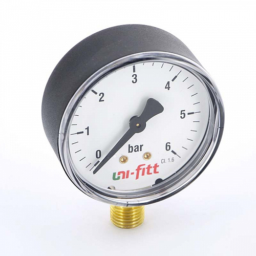 Манометр радиальный UNI-FITT Ø63-1/4&amp;quot;, 10 бар, вертикальное подключение