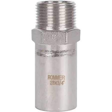 Вставка переходная НПр-НР, 28х3/4, из нержавеющей стали прессовой ROMMER