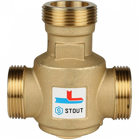 Клапан трехходовой термостатический смесительный STOUT 11/4&quot; Н (60°С)