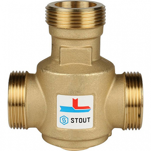 Клапан трехходовой термостатический смесительный STOUT 11/4&amp;quot; Н (60°С)