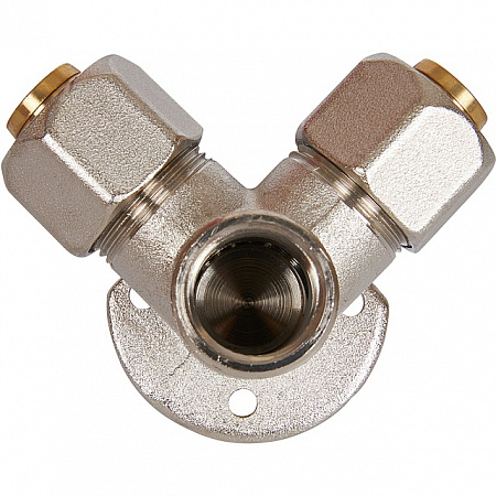 МЦ Тройник с креплением цанга для металлопласта STOUT Ø20х1/2&quot;х20