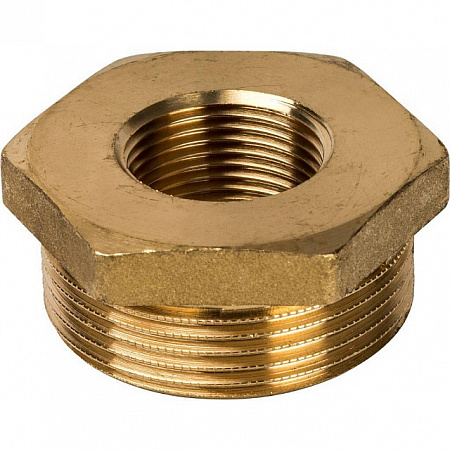 Футорка резьбовая латунная STOUT без покрытия 11/2&quot;x3/4&quot; ВН