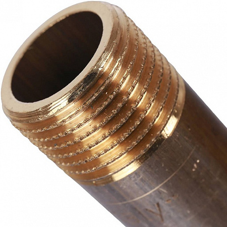 Бочонок резьбовой латунный STOUT без покрытия 1/2&quot;x80мм