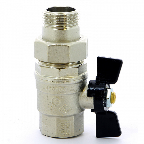 Кран шаровой с американкой BUGATTI OREGON 322 бабочка 1&amp;quot; полнопроходной