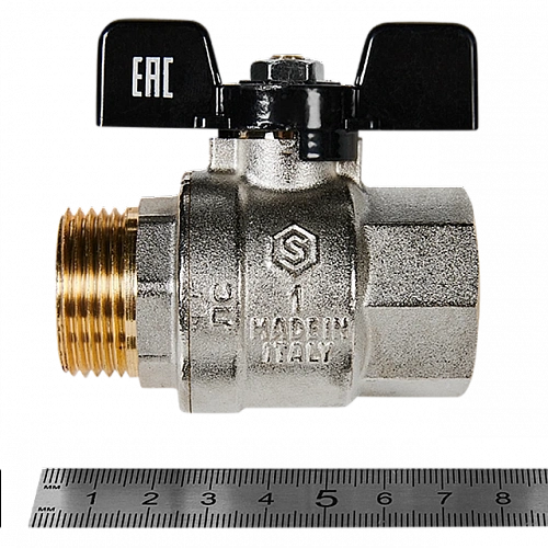 Кран шаровой полнопроходной, ВР/НР, ручка бабочка 1&amp;quot; STOUT