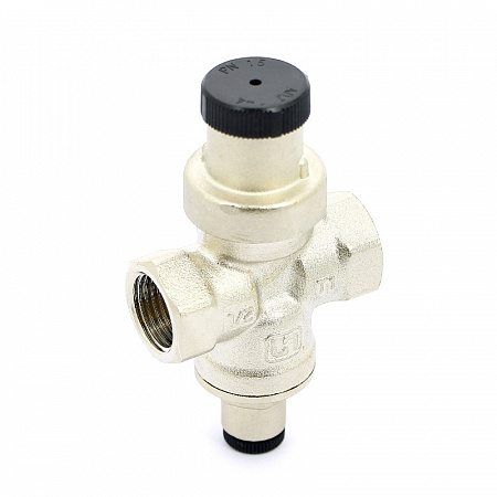 Редуктор давления UNI-FITT ВВ 1/2&quot; 1-4 бар PN15 под рад. манометр 1/4&quot; никелир. COMPACT