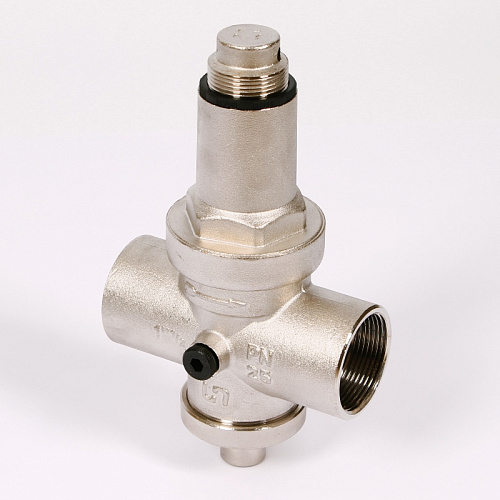 Редуктор давления UNI-FITT 11/2&amp;quot; В 0,5-6 бар PN25 с отверстием под аксиальный манометр 1/4&amp;quot; никел.