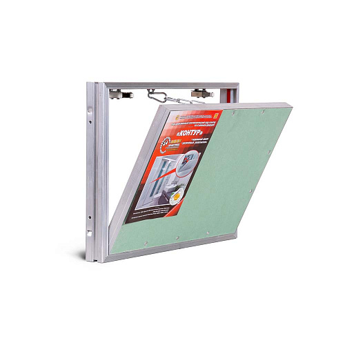 Люк потайной АЛЮМИНИЕВЫЙ со съемной дверцей (НАЖИМНОЙ) ПРАКТИКА &amp;quot;КОНТУР&amp;quot; КР 40x30