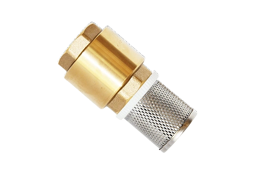 Обратный клапан пружинный, латунный UNIPUMP (с пластиковым седлом) 1&amp;quot; В, с сеткой нерж