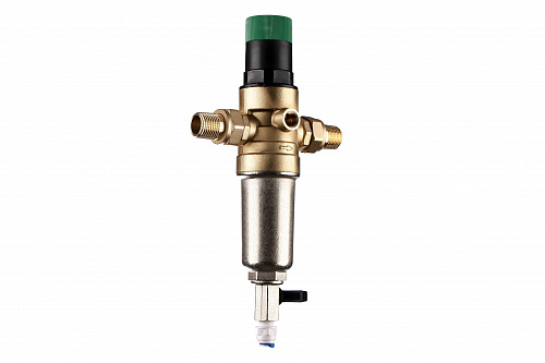 Фильтр промывной с редуктором ГЕЙЗЕР БАСТИОН Ø52,5 без покрытия 1/2&amp;quot; АМ-АМ, 90 мкм, латунная колба