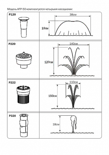 Насос фонтанный AQUARIO AFP-50
