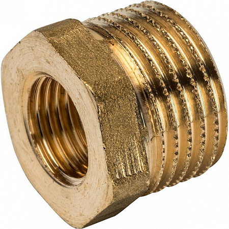 Футорка резьбовая латунная STOUT без покрытия 1/2&quot;x1/4&quot; ВН