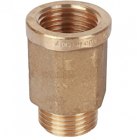 Удлинитель шестигранный резьбовой латунный STOUT без покрытия 1/2&quot;x1/2&quot; ВН